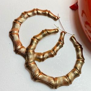 Bamboo hoop earrings